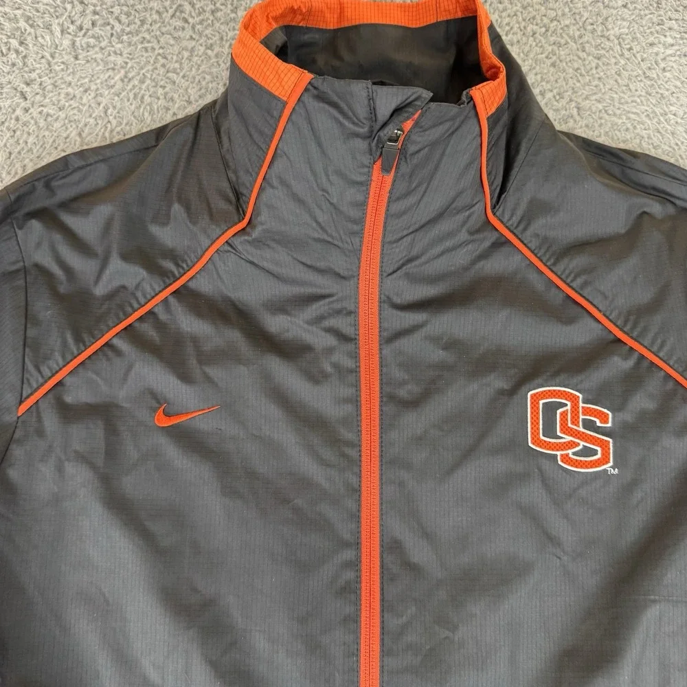 Oregon State Beavers Jacket Womens  Medium Black Nike Windbreaker Softshell Coat